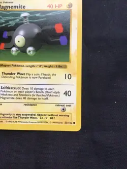 Pokemon Cards: Base Set 1st Edition Common: Magnemite 53/102 - Image 4
