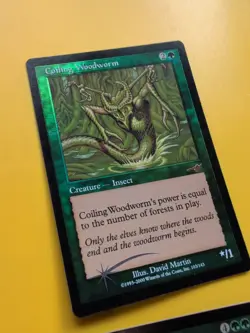 Coiling Woodworm & Nesting Wurm MTG 2 Card. OLD VINTAGE FOIL. NEMESIS. - Image 4