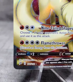 Pokemon TCG card Ninetales V Full Art 177/192 Swsh02 Rebel Clash Holo Ultra Rare - Image 5