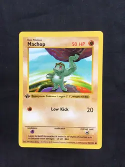 Pokemon Cards: Base Set 1st Edition Common: Machop 52/102 - Image 1
