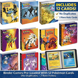 Pokemon Mini-Binder With 12 Unique Cards (includes 2 holos, great for gifts!) - Image 1