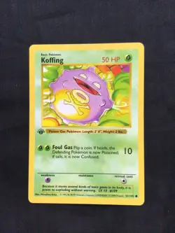 Pokemon Cards: Base Set 1st Edition Common: Koffing 51/102 - Image 1