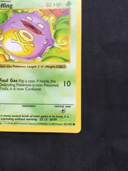 Pokemon Cards: Base Set 1st Edition Common: Koffing 51/102 - Image 4