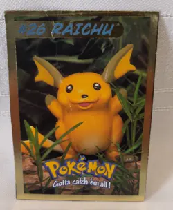 Raichu Pokemon Card Hasbro #26 (6 of 8) ***LARGE CREASE*** 1999 Realistic - Image 1