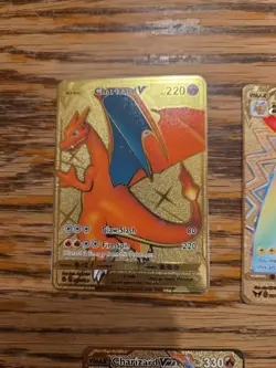 5 Pokemon Metal Cards Charizard Pikachu Mewtwo Charizard VMAX - Image 2