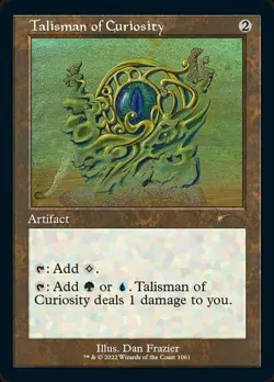 1x Talisman of Curiosity - Retro Frame - Foil Etched Light Play MTG Magic - Kid - Image 1