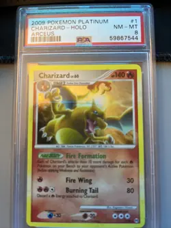 Charizard 1/99 Platinum Arceus Holo Rare Pokemon - PSA 8 NM - MT - Image 1