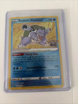 Pokemon TCG Radiant Blastoise Holo Card 018/078 Pokemon Go - Image 1