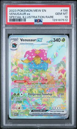2023 POKEMON MEW EN-151 SPECIAL ILLUSTRATION RARE #198 VENUSAUR EX PSA 10 - Image 1