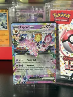 ESPEON EX 034/131 POKEMON PRISMATIC EVOLUTION STAMPED PROMO SEALED SURPRISE BOX - Image 1