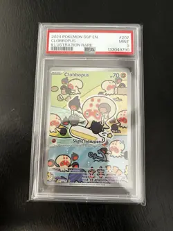 Pokemon TCG Clobbopus Illustration Rare Holo 207/191 Sv08 PSA 9 Surging Sparks - Image 1