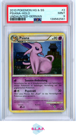 PSIANA-HOLO POKEMON HEARTGOLD & SOULSILVER UNDAUNTED-GER 2010 2 PSA 9 - Image 1