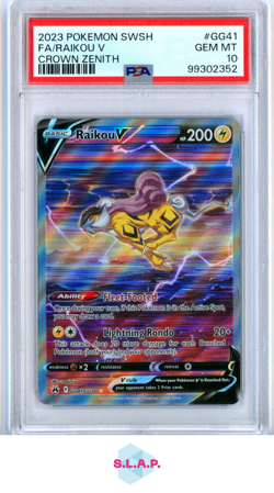 RAIKOU V POKEMON GG41 2023 CRWON ZENITH V FULL ART ENGLISCH PSA 10 - Image 1