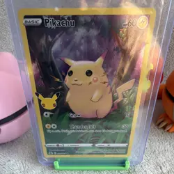 Pokemon TCG Pikachu Basic Promo 60HP 005/025 Celebrations Thunder Jolt Gnaw - Image 3