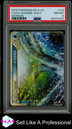 LUGIA LEGENDE-HOLO GERMAN POKEMON HEARTGOLD & SOULSILVER 2010 113 PSA 8 - Image 1