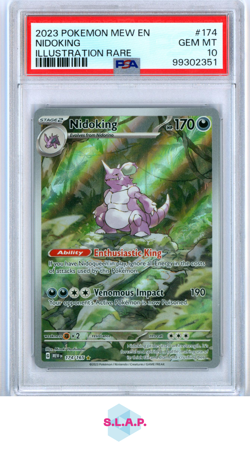 NIDOKING POKEMON 174 2023 151 ILLUSTRATION RARE ENGLISCH PSA 10 - Image 1