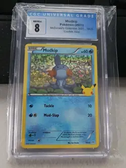 CGC MINT 8 Pokemon Mudkip 19/25 2021 Confetti Reverse Holo - Image 1