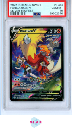BLAZIKEN V POKEMON TG14 2022 SILVER TEMPEST V FULL ART ENGLISCH PSA 10 - Image 1