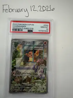 Pokemon TCG Charmander Promo SVP 044 PSA 10 Gem Mint – Obsidian Flames ETB - Image 1