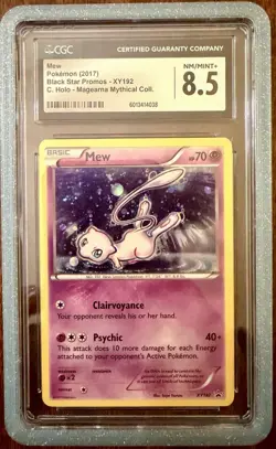 2017 Pokemon XY Mew Holo XY192 Black Star Promo CGC Graded 8.5 - Image 1
