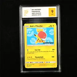 TQG 9 MINT 2017 Pokemon ENG Ash's Pikachu SM114 Promo - Image 1