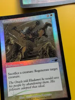 Fanatical Devotion & Lashknife MTG 2 Card. OLD VINTAGE FOIL. NEMESIS. - Image 1