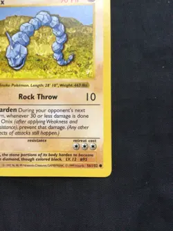 Pokemon Cards: Base Set 1st Edition Common: Onix 56/102 - Image 4