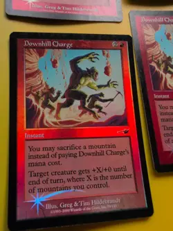 Downhill Charge x4. Instant Playset MTG 4 Card. OLD VINTAGE FOIL. NEMESIS. - Image 2