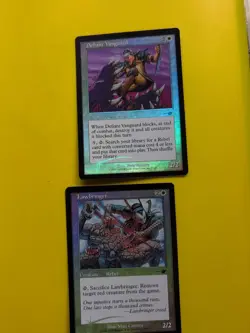 Defiant Vanguard & Lawbringer MTG 2 Card rebels . OLD VINTAGE FOIL. NEMESIS. - Image 1