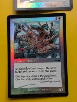 Defiant Vanguard & Lawbringer MTG 2 Card rebels . OLD VINTAGE FOIL. NEMESIS. - Image 2