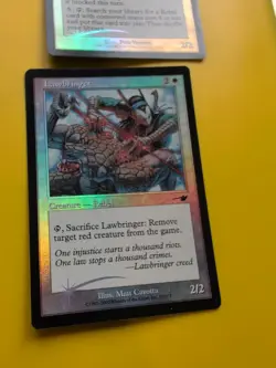 Defiant Vanguard & Lawbringer MTG 2 Card rebels . OLD VINTAGE FOIL. NEMESIS. - Image 3