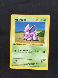 Pokemon Cards: Base Set 1st Edition Common: Nidoran M 55/102 - Image 1