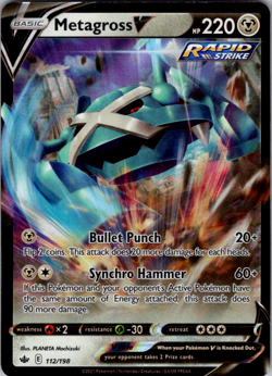 Metagross V - 112/198 - Pokemon Chilling Reign Sword & Shield Ultra Rare Card NM - Image 1