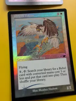 Defender en-vec & Defiant Falcon MTG 2 Card. OLD VINTAGE FOIL. NEMESIS. - Image 2