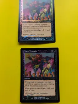 Dark Triumph x2 Instant MTG 2 Card. OLD VINTAGE FOIL. NEMESIS. - Image 1