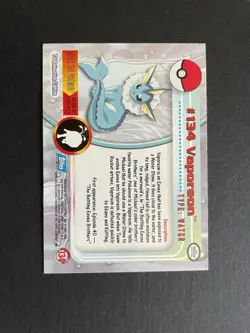 Vaporeon Pokemon Topps 2000 Blue Logo Card - Image 2