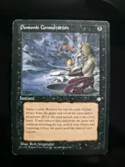 Demonic Consultation - Ice Age - Regular - Mtg - Heavily Played - Image 1