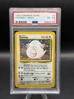 1999 POKEMON BASE SET UNLIMITED #3 CHANSEY-HOLO PSA 4 - Image 1