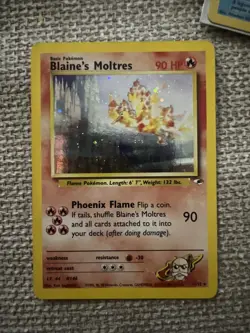 Pokemon Card - Blaine's Moltres Gym Heroes - 1/132 Holo - LP/MP Card - Image 1