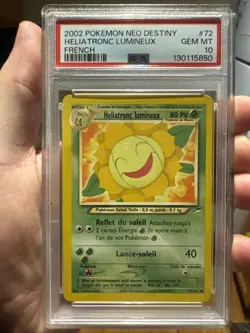 PSA 10 GEM MINT Heliatronc Lumineux Sunflora FRENCH Pokemon Neo Destiny POP 1!!! - Image 1
