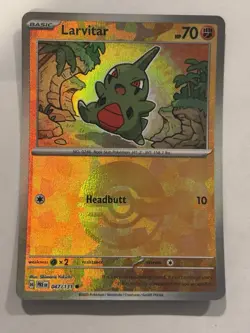 Pokemon Prismatic Evolutions Larvitar 047/131 (Pokeball Pattern) Holo NM - Image 1
