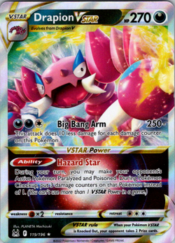 Drapion VSTAR 119/196 Holo Rare VSTAR Lost Origin Pokemon NM - Image 1