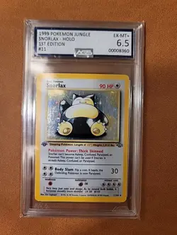 1999 Pokemon Jungle 1st Edition Snorlax #11 Holo AGS 6.5 - Image 1