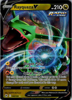 Rayquaza V - 100/159 - Pokemon Crown Zenith Sword & Shield Ultra Rare NM/VLP - Image 1