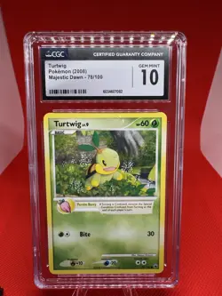 Pokemon Turtwig 78/100 Majestic Dawn CGC GEM MINT 10 2008 TCG - Image 1