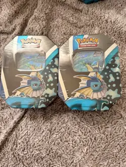 2x Pokemon TCG Eevee Evolutions Tin, Vaporeon V Brand New Sealed - Image 1