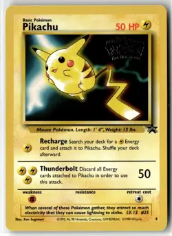 Pikachu ⭐ 4 Promo Wizards Black Star Promos 1999 Pokemon LP - Image 1