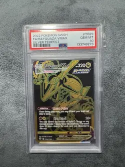 2022 POKEMON SWORD & SHIELD SILVER TEMPEST #TG29 FULL ART/RAYQUAZA VMAX PSA 10 - Image 1