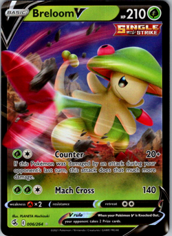 Breloom V 006/264 Ultra Rare Pokemon TCG SWSH08: Fusion Strike NM - Image 1