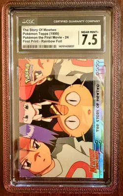 Pokemon Card The Story of Mewtwo #24 Holo Foil Rocket Topps 1999 CGC 7.5 NM+ - Image 1